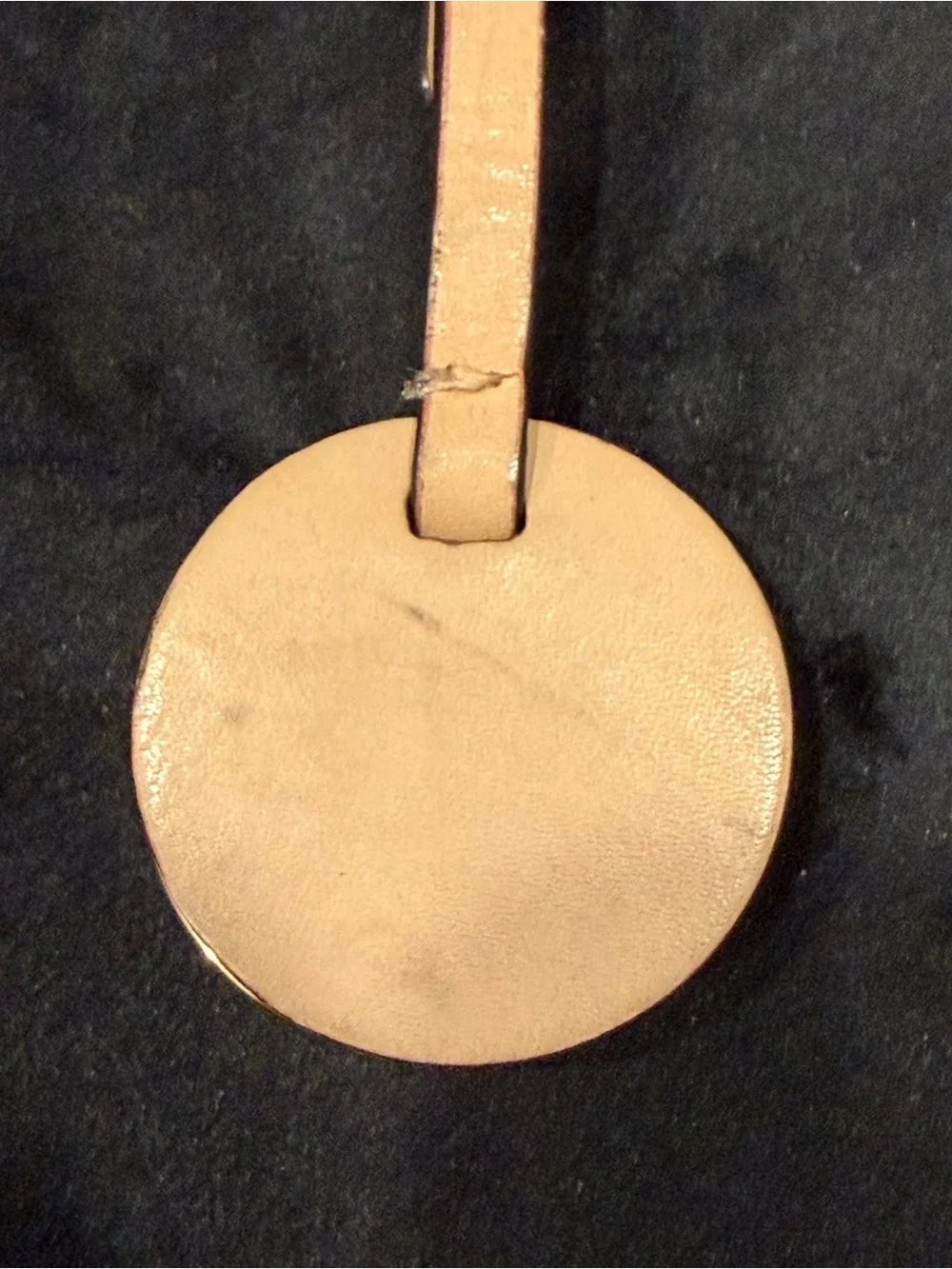 Michael Kors Tan Leather  BagTag with Gold MK Medallion